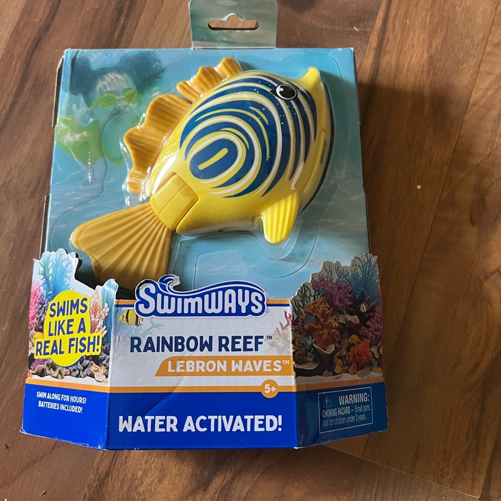 Swimways Rainbow Reef Lebron Waves Water-Activated Fish Toy - Yellow & Blue